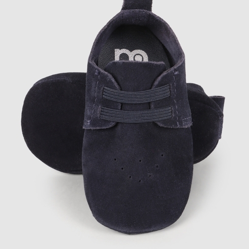 Boys Pram Shoes Casual Lace Detail-Navy
