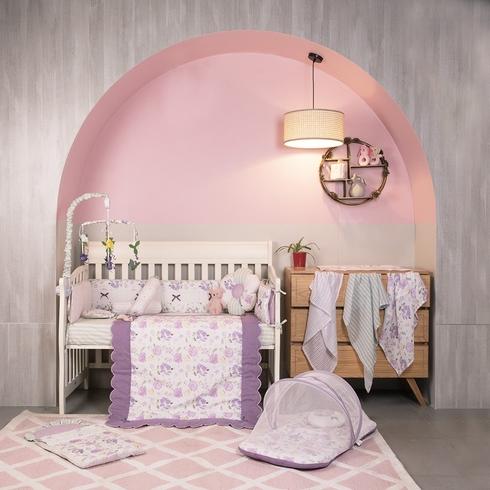 Light pink baby bedding best sale