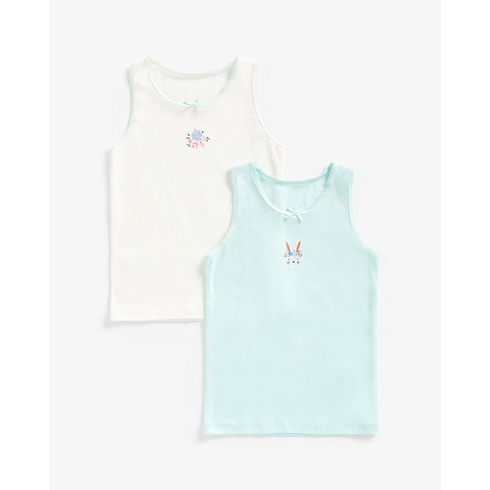 Mothercare Girls Sleeveless Vests - Pack of 2 - Multicolour