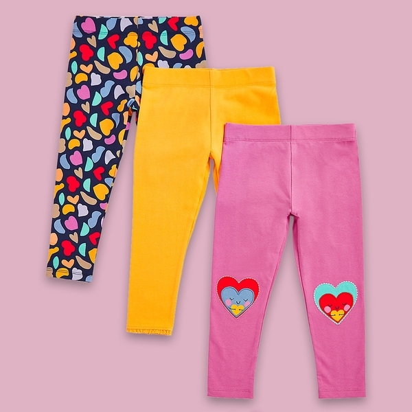 Buy Girls Leggings All Over Print-Pink Online at Best Price | Mothercare