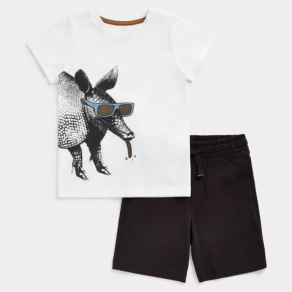 Mothercare Embroidered T-Shirt and Shorts Set