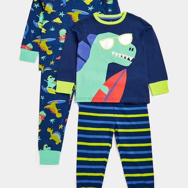 Mothercare 2 Pack Dinosaur Pyjamas