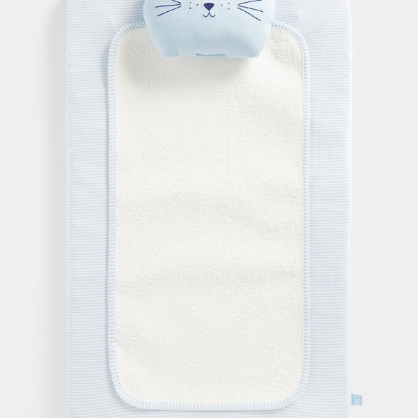 Mothercare Leopard Luxury Changing Mat and Pillow Blue