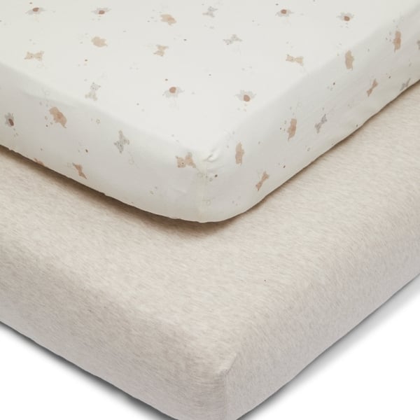 Buy Mothercare Little&Loved 2 pack Cot Fitted Sheet Beige Online at ...