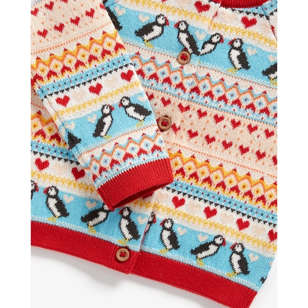 Buy Girls Full sleeves cardigan fair isle design Multicolor