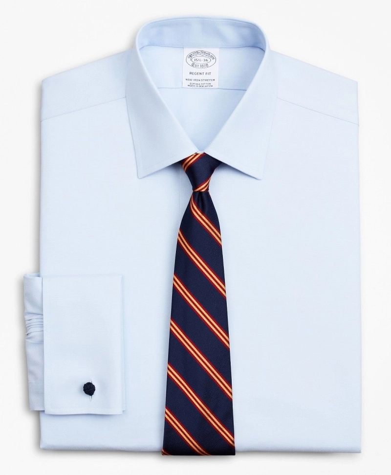 Regent Regular-Fit Dress Shirt, Non-Iron Contrast Ainsley Collar French Cuff