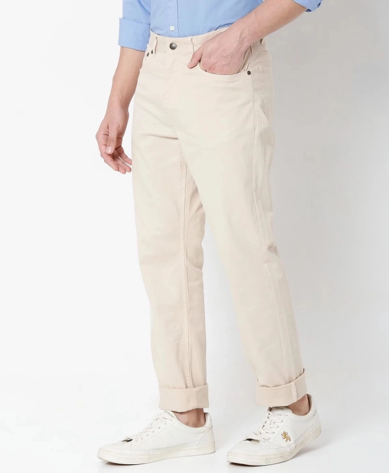 Five-Pocket Stretch Cotton Twill Pants