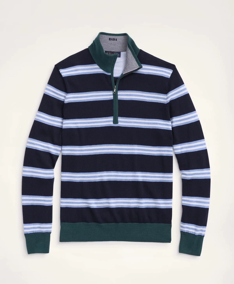 Half zip sweater with collared online shirt