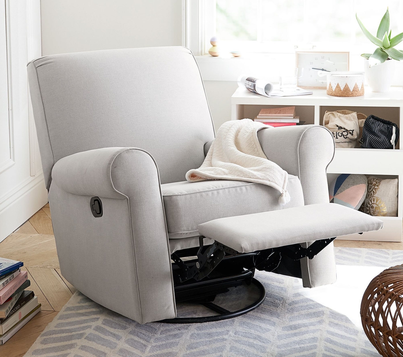 Pottery barn cheap swivel rocker recliner