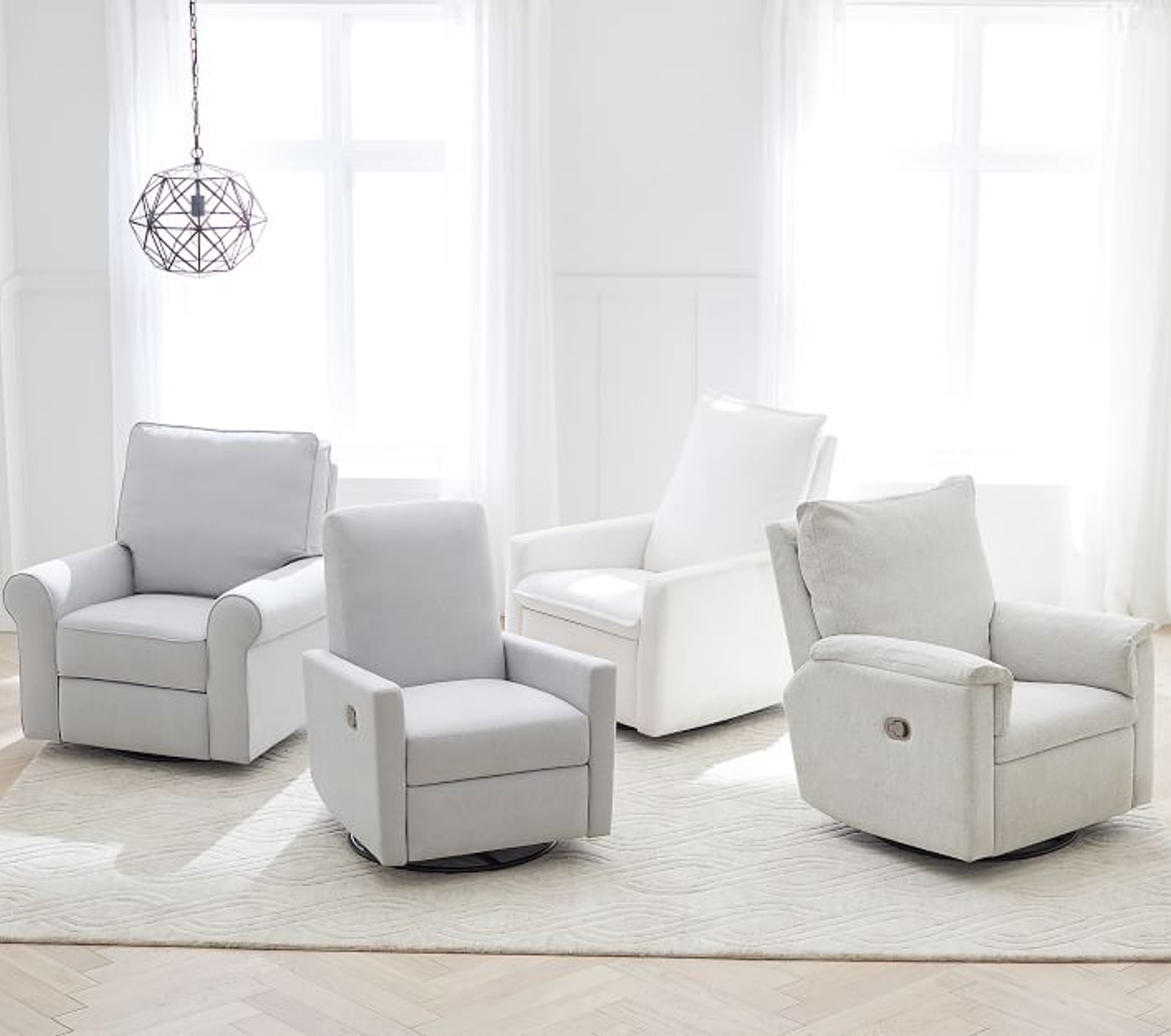 White best sale recliner chair