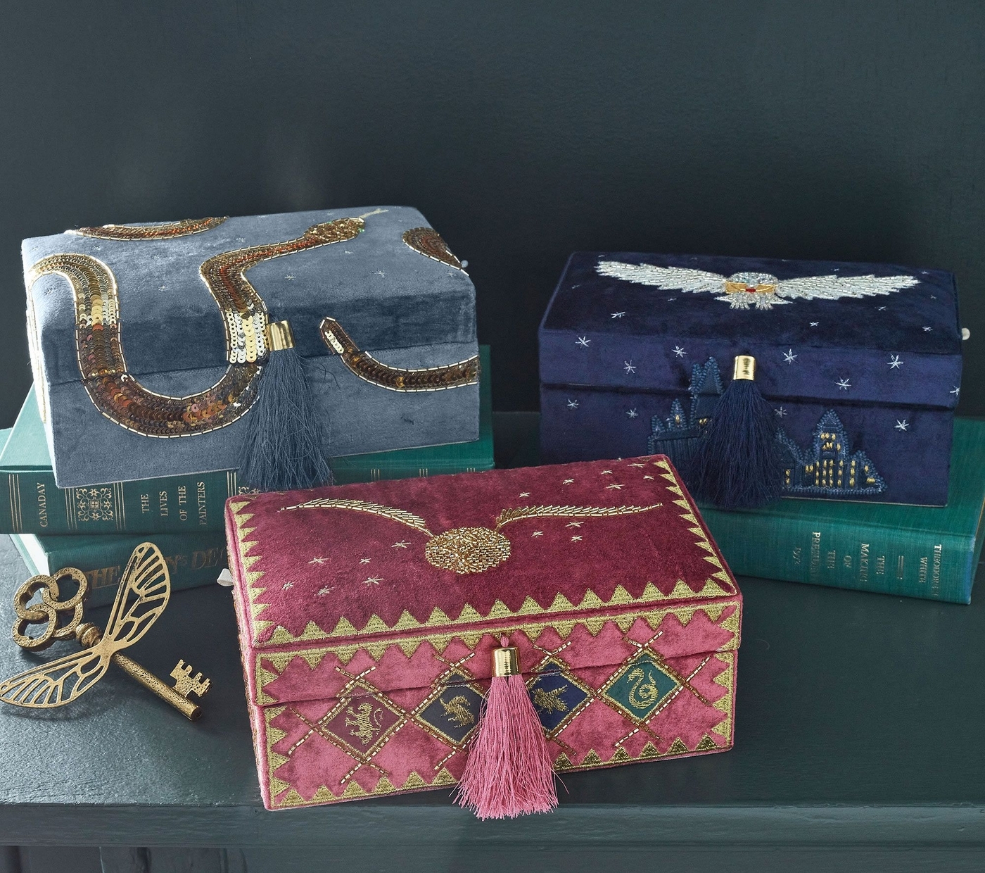 Harry Potter™ Beaded Velvet Jewelry Boxes