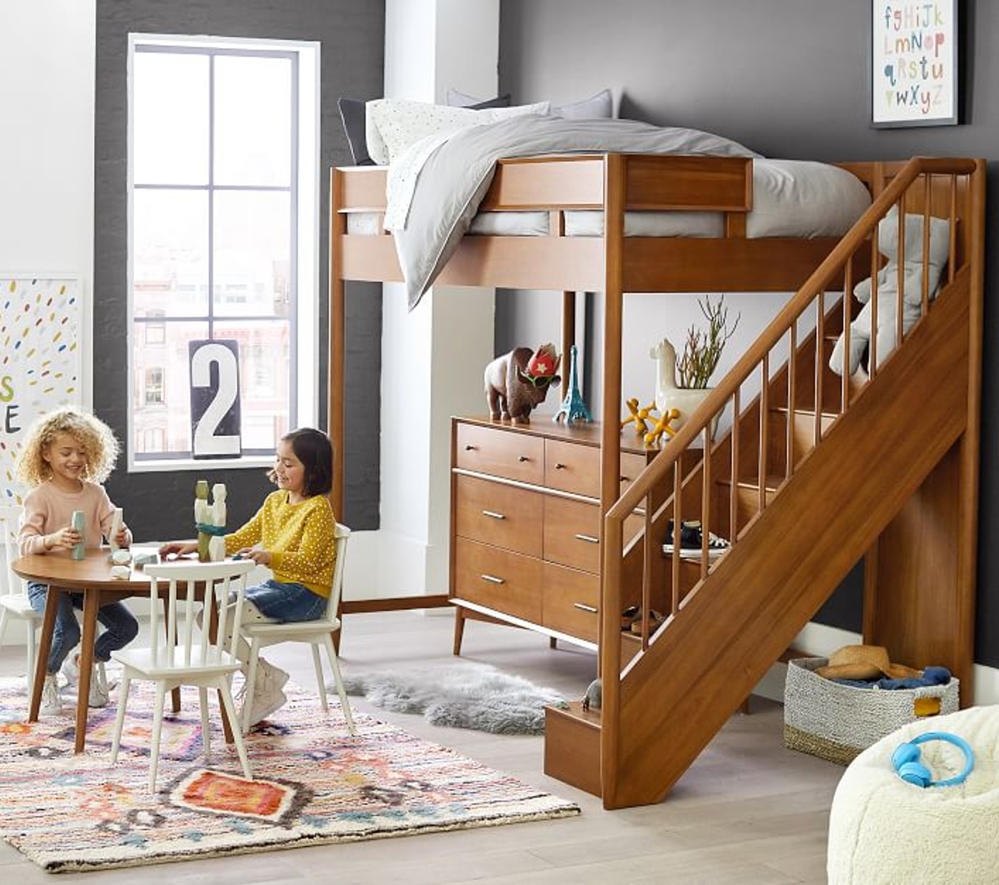 Fillmore Twin-Over-Twin Stair Bunk Bed  Bed for girls room, Bunk beds pottery  barn kids, Bunk beds with stairs