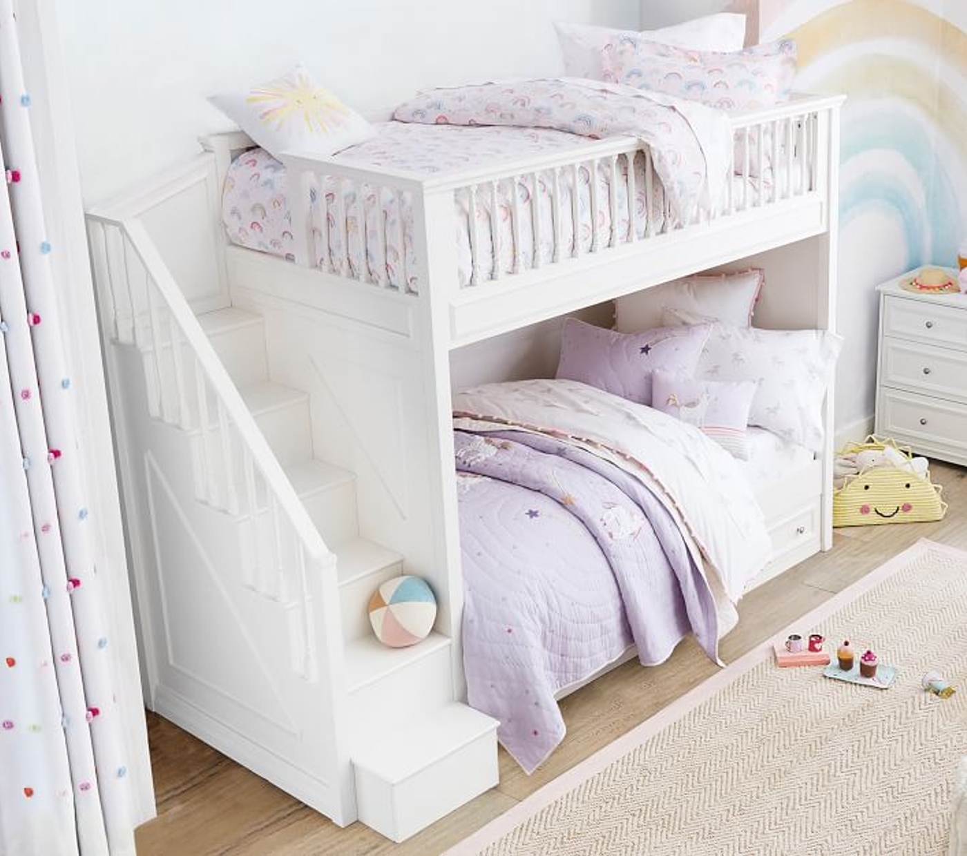 Fillmore Twin-Over-Twin Stair Bunk Bed  Bed for girls room, Bunk beds pottery  barn kids, Bunk beds with stairs