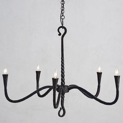 Easton Forged-Iron 5-Arm Chandelier
