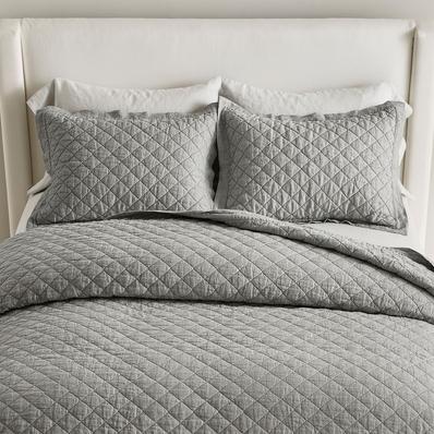 Belgian Flax Linen Diamond Quilt & Shams