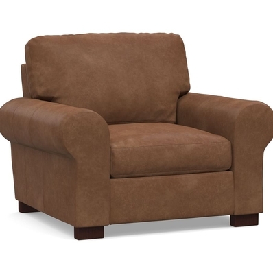 Turner Roll Arm Leather Armchair