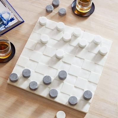 Handcrafted Marble Checkers Board Game