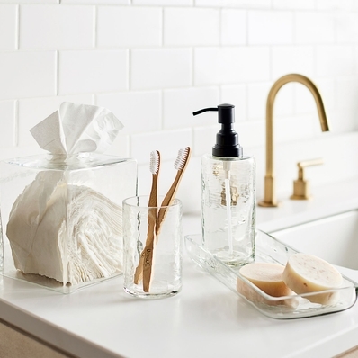 Hammered Glass Bathroom Accessories