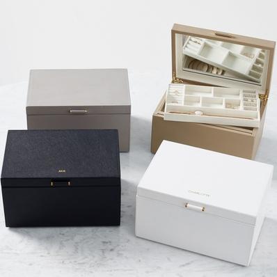 Quinn Leather Jewelry Box - Foil Debossed