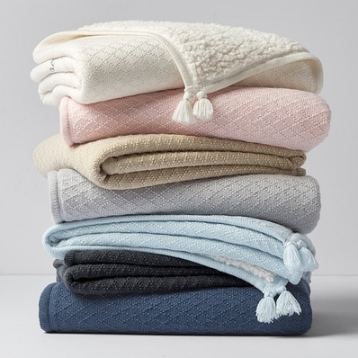 Luxe Cable Knit Sherpa Baby Blanket