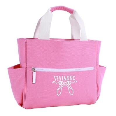 Solid Pink White Trim Tote