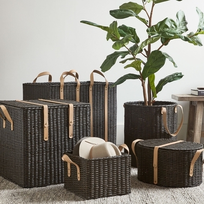 Austin Basket Collection -Distressed Black