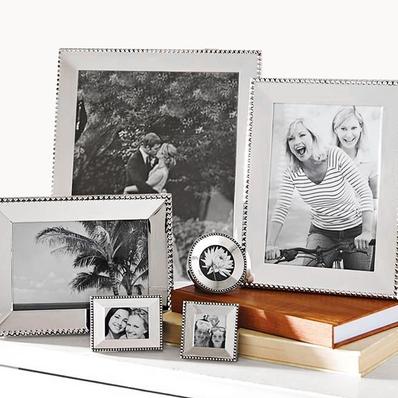 Beaded Silver-Plated Picture Frame