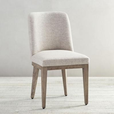 Layton Upholstered Dining Chair, Basketweave Slub Oatmeal