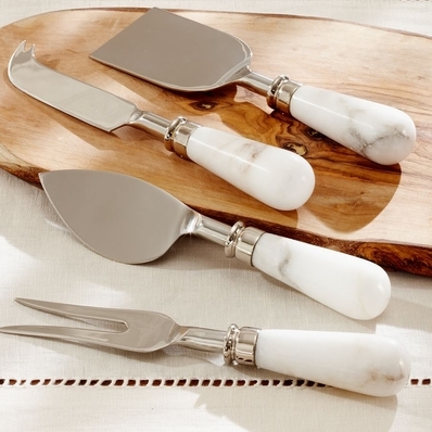 White Marble Cheese Knives-Set of 4