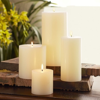 Unscented Wax Pillar Candles