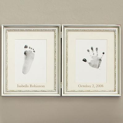 Silver Leaf Handprint &Footprint Frame