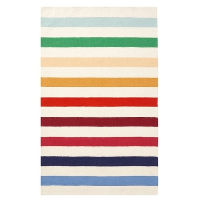 Rainbow Rugby Stripe Rug