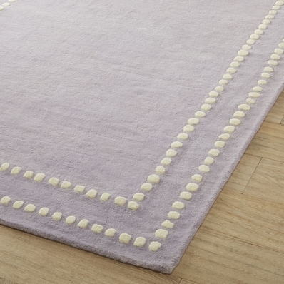 Pearl Dot Border Rug-Lavender-5x8