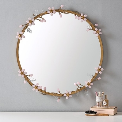 Grace Flower Mirror, Pink