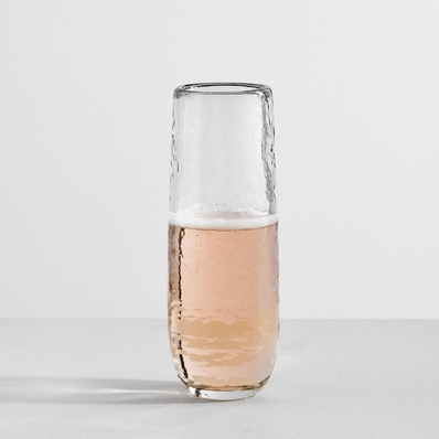 Hammered Handcrafted Stemless Champagne Flutes