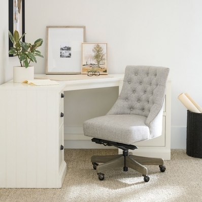 Hayes Upholstered  Tufted Swivel Desk Chair