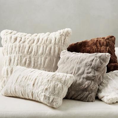Faux Fur Ruched Pillow Covers