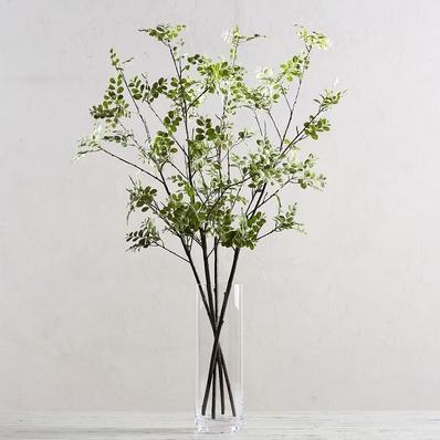 Faux Green Petal Leaf Branch