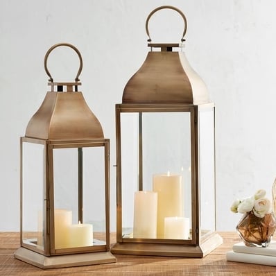 Chester Handmade Brushed Brass Indoor/Outdoor Lantern