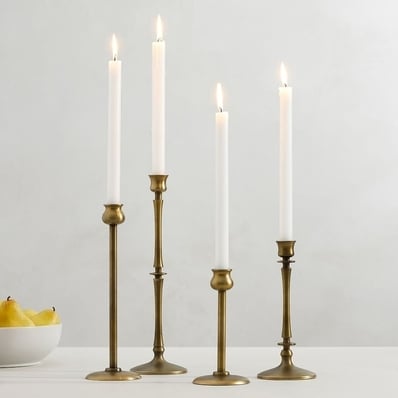 Brooker Taper Candleholders - Brass, Set of 4