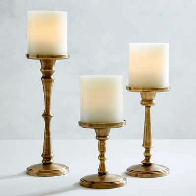 Booker Pillar Candleholders-Brass