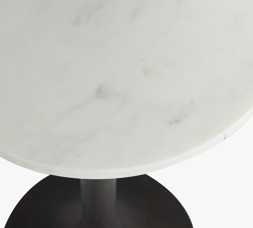 Jayne 12" Marble Round Accent Table