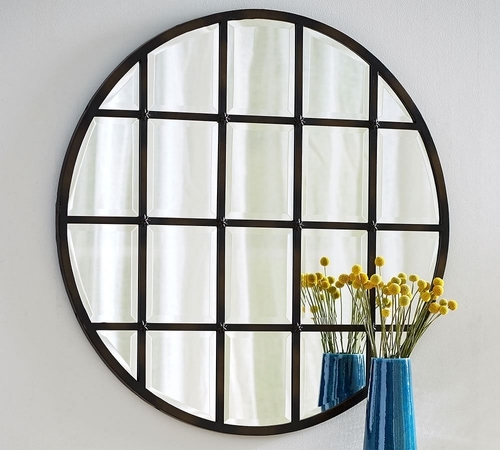 Eagan Multipanel Round Wall Mirror 44 Inches