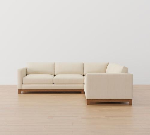 Jake Brindle Wood Base 3-Piece L-Shaped Sectional