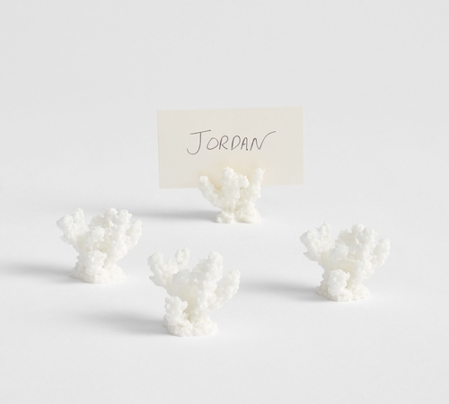 White Coral Place Card Holders - Set of 4