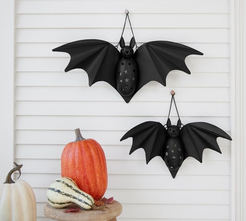 Metal Cut-Out Bat Lanterns, Set of 2