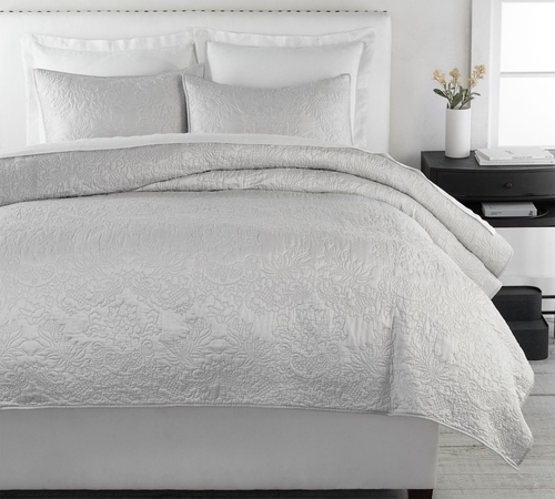 Monique Lhuillier Blossom Embroidered Cotton Quilt