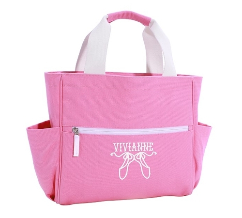 Solid Pink White Trim Tote