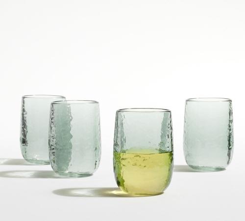 Hammered Outdoor Stemless Wine Glasses