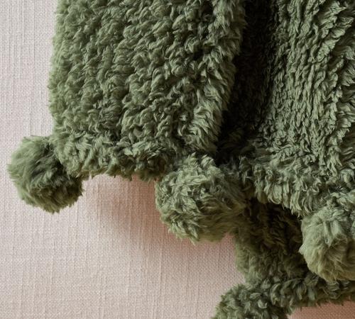 Cozy Pom Pom Sherpa Throw